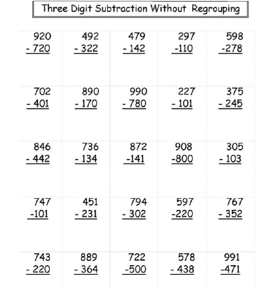 Class 3 Mathematics Printable Worksheet Set E